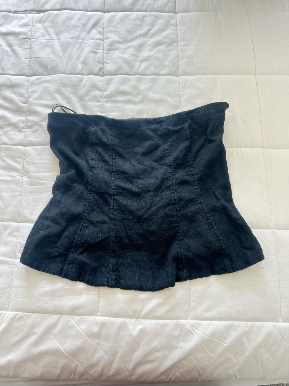 Abercrombie & Fitch Black Smocked Strapless Top
